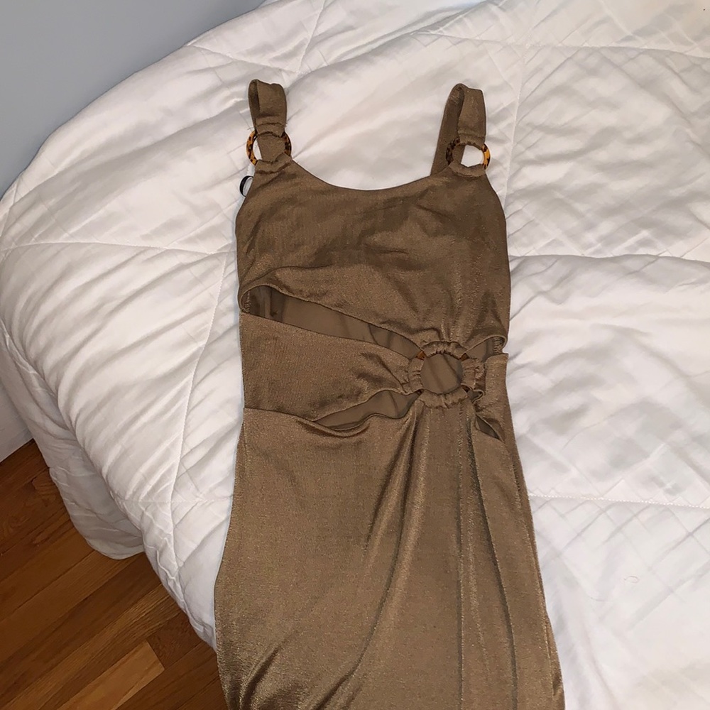 Maxi dress with slit. Never worn before. With tags.